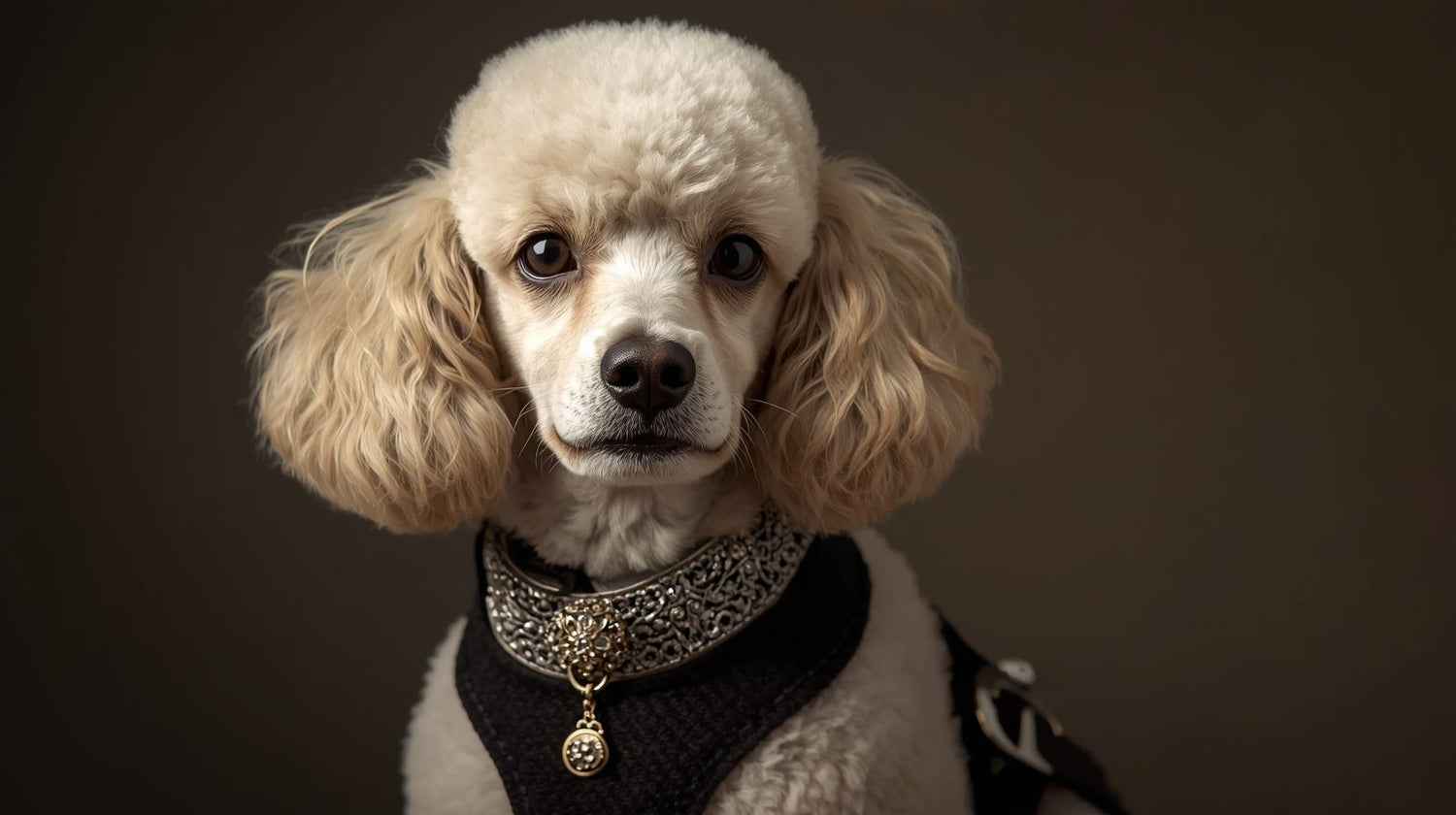 Chien élégant portant des accessoires