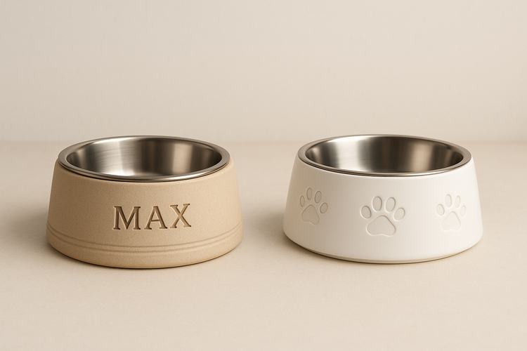 Bols et gamelles personnalisés pour chiens et chats avec nom