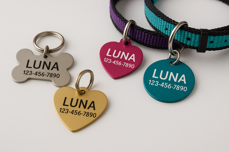 Médailles personnalisées pour animaux avec gravure nom et téléphone