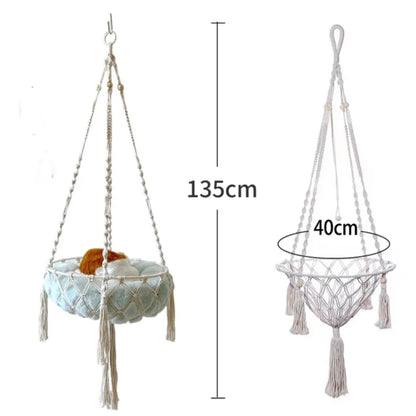 Hamac suspendu pour chat - Coton tressé & confort naturel